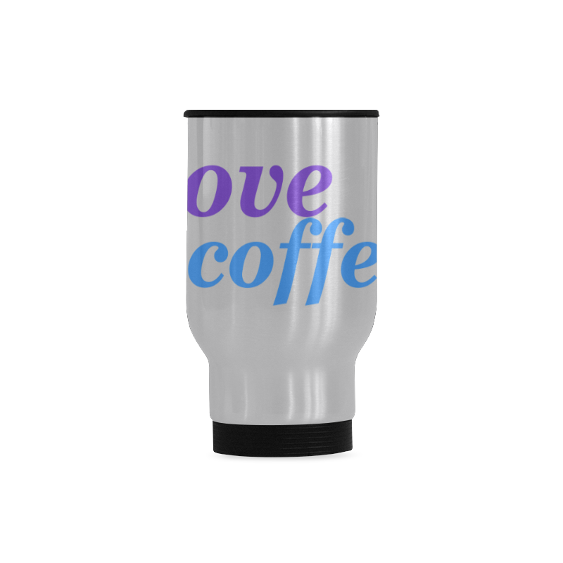 i love coffee mug Travel Mug (Silver) (14 Oz)