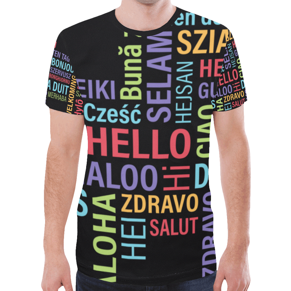 HELLO TO THE WORLD New All Over Print T-shirt for Men (Model T45)