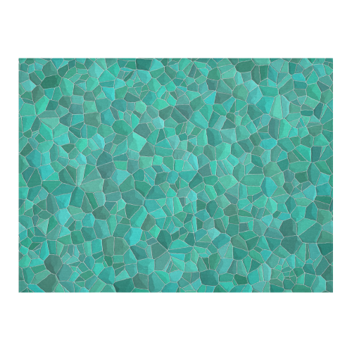 Turquoise Cotton Linen Tablecloth 52"x 70"