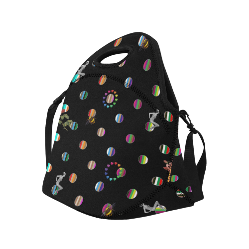 Rainbow Polka Neoprene Lunch Bag/Large (Model 1669)
