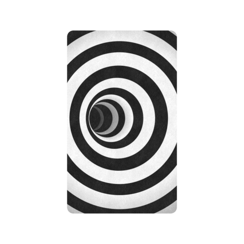 Optical Illusion Black Hole Rings (Black/White) Doormat 30"x18" (Black Base)