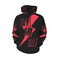 Yay I'm gay RED All Over Print Hoodie for Men/Large Size (USA Size) (Model H13)