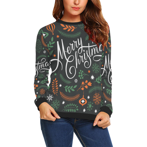 merry christmas All Over Print Crewneck Sweatshirt for Women (Model H18)