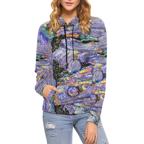 Rustic Purple Ladder 1 All Over Print Hoodie for Women (USA Size) (Model H13)