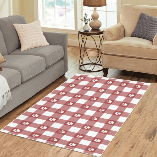 Plaid and paws Area Rug 5'3''x4'