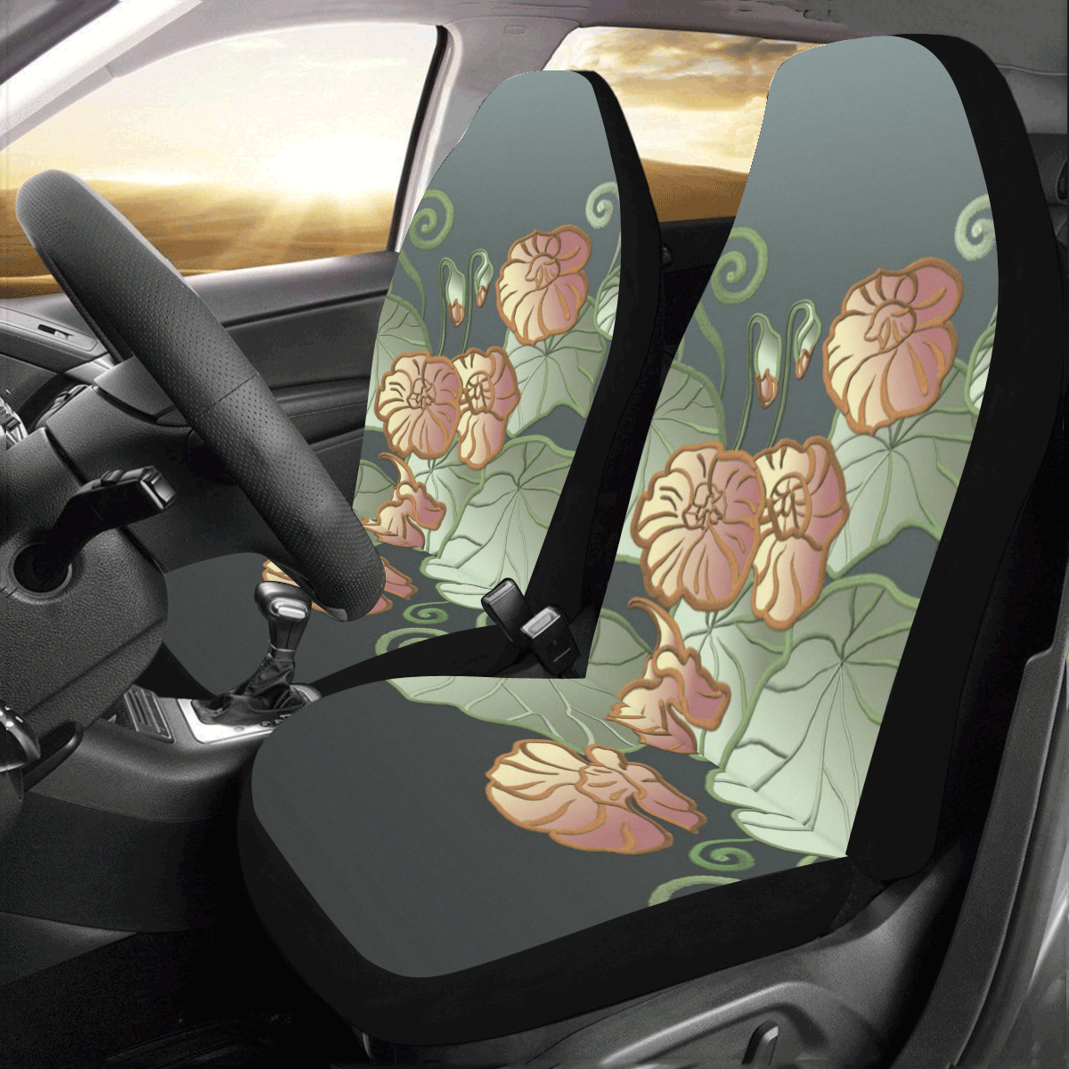 Art Nouveau Garden Car Seat Covers (Set of 2)