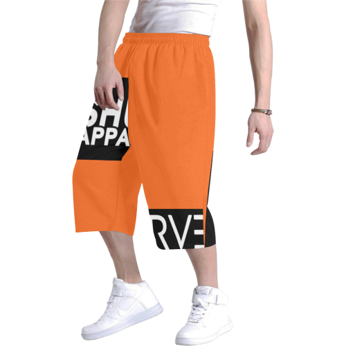 Orange Men's All Over Print Baggy Shorts (Model L37)