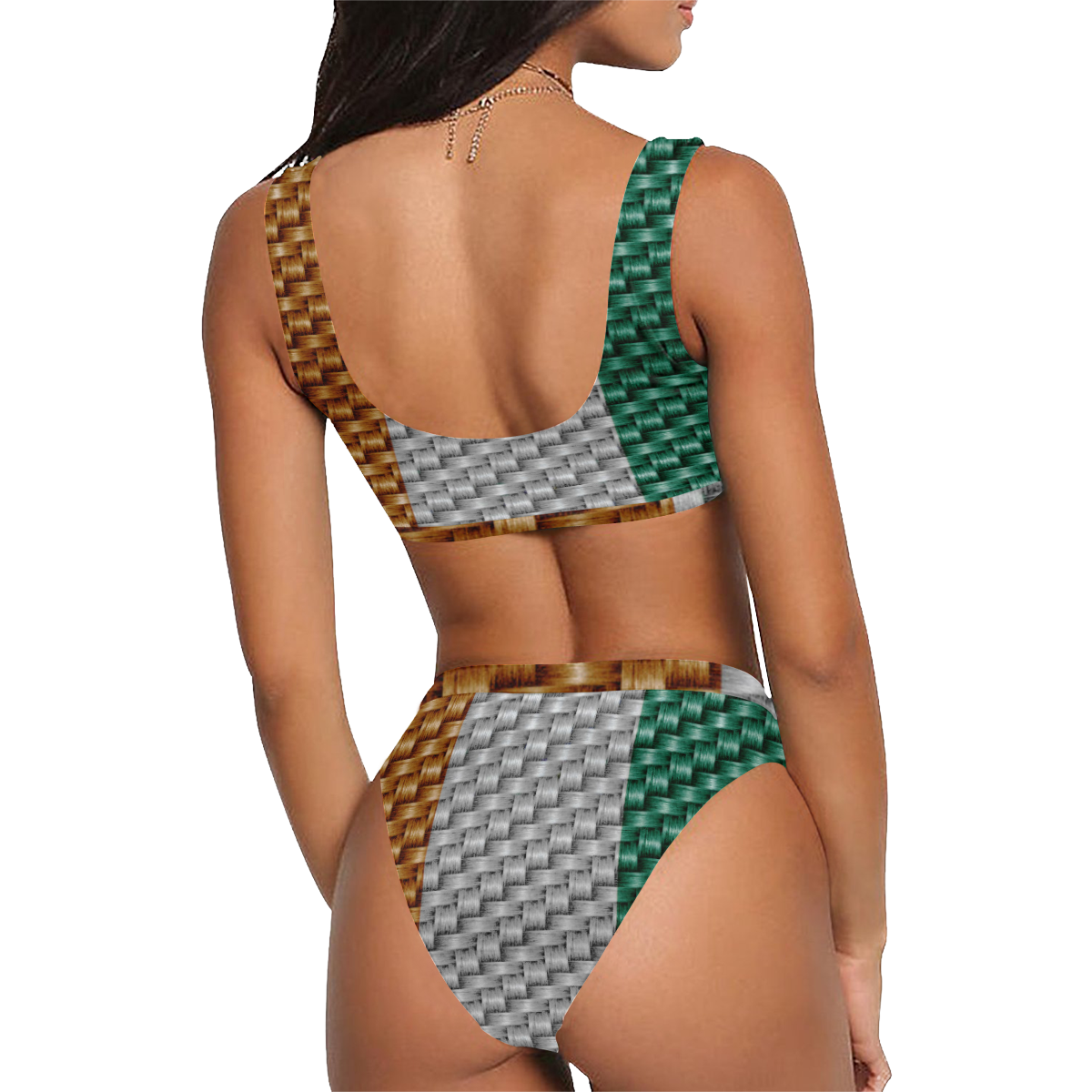 COTE D'IVOIRE FLAG Sport Top & High-Waisted Bikini Swimsuit (Model S07)