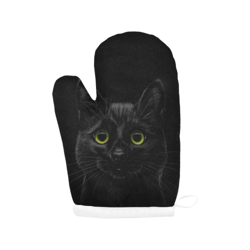 Black Cat Oven Mitt (Two Pieces)