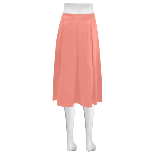 color tea rose Mnemosyne Women's Crepe Skirt (Model D16)