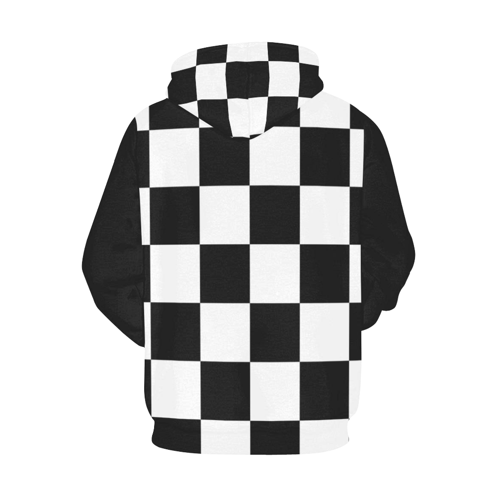 CHECKERED All Over Print Hoodie for Women (USA Size) (Model H13)