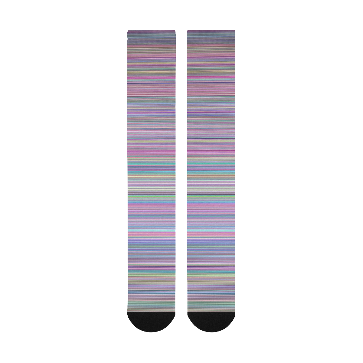 Broken TV screen rainbow stripe 2 Over-The-Calf Socks