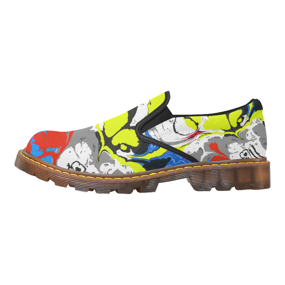 Colorful distorted shapes2 Martin Men's Slip-On Loafer (Model 12031)