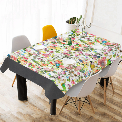 Everything Two (black) Cotton Linen Tablecloth 60"x120"