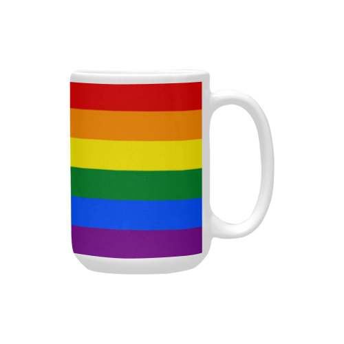 Gay Pride Rainbow Flag Stripes Custom Ceramic Mug (15OZ)