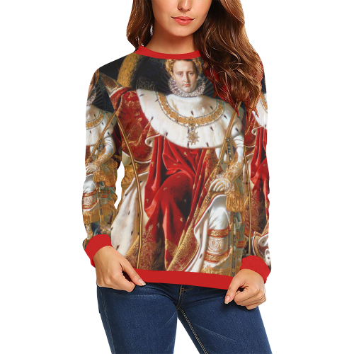 Napoleon Bonaparte 5 All Over Print Crewneck Sweatshirt for Women (Model H18)