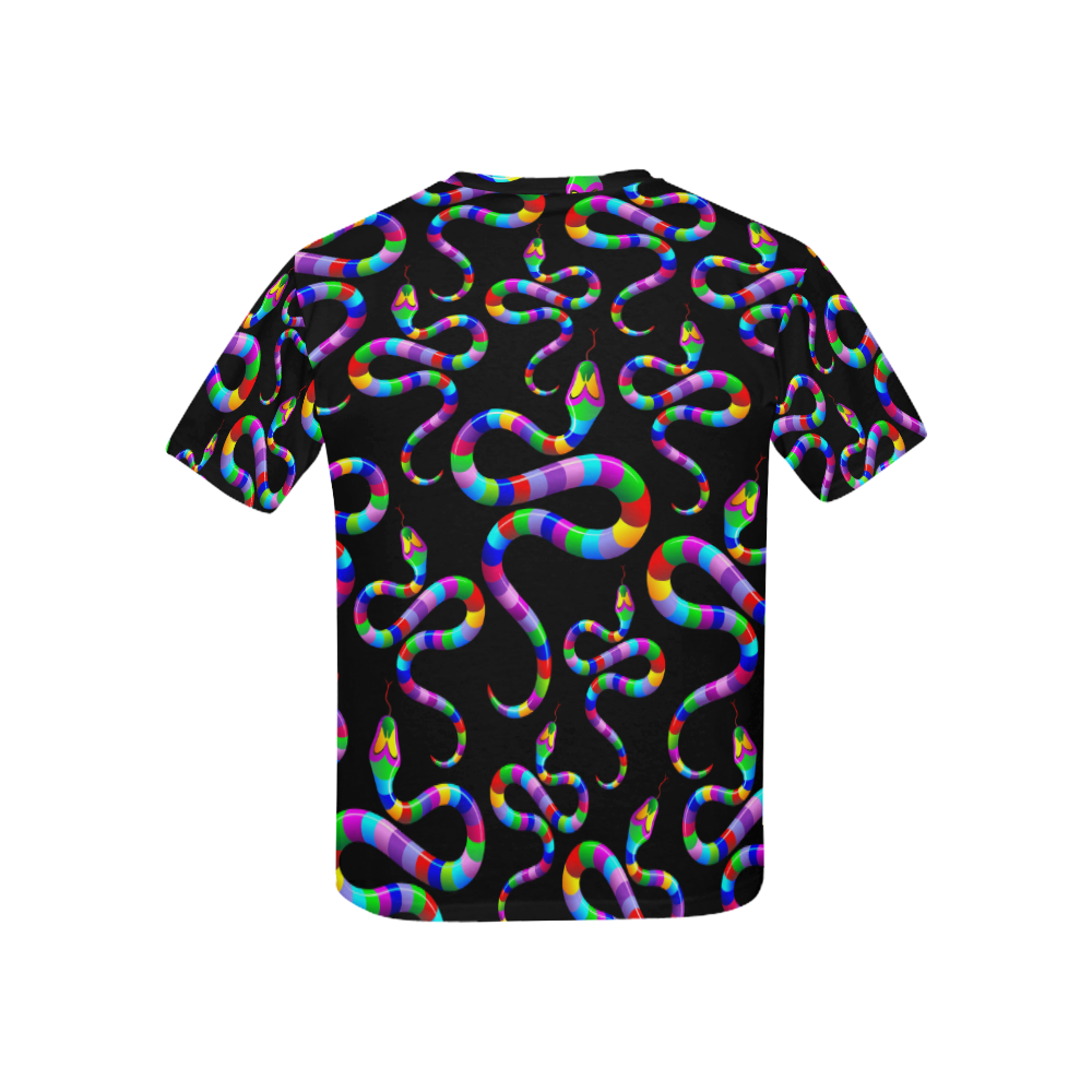 Snake Psychedelic Rainbow Colors Kids' All Over Print T-shirt (USA Size) (Model T40)
