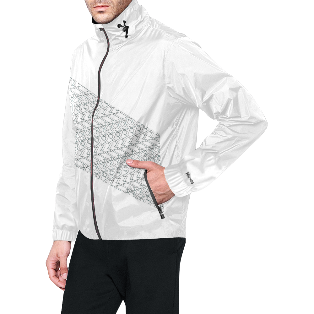 NUMBERS Collection 1234567 "Flag" White/Outline Unisex All Over Print Windbreaker (Model H23)