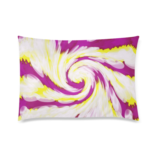 Pink Yellow Tie Dye Swirl Abstract Custom Zippered Pillow Case 20"x30"(Twin Sides)