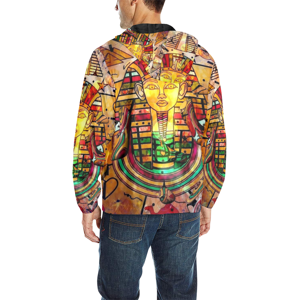 Egyton Popart by Nico Bielow All Over Print Quilted Windbreaker for Men (Model H35)