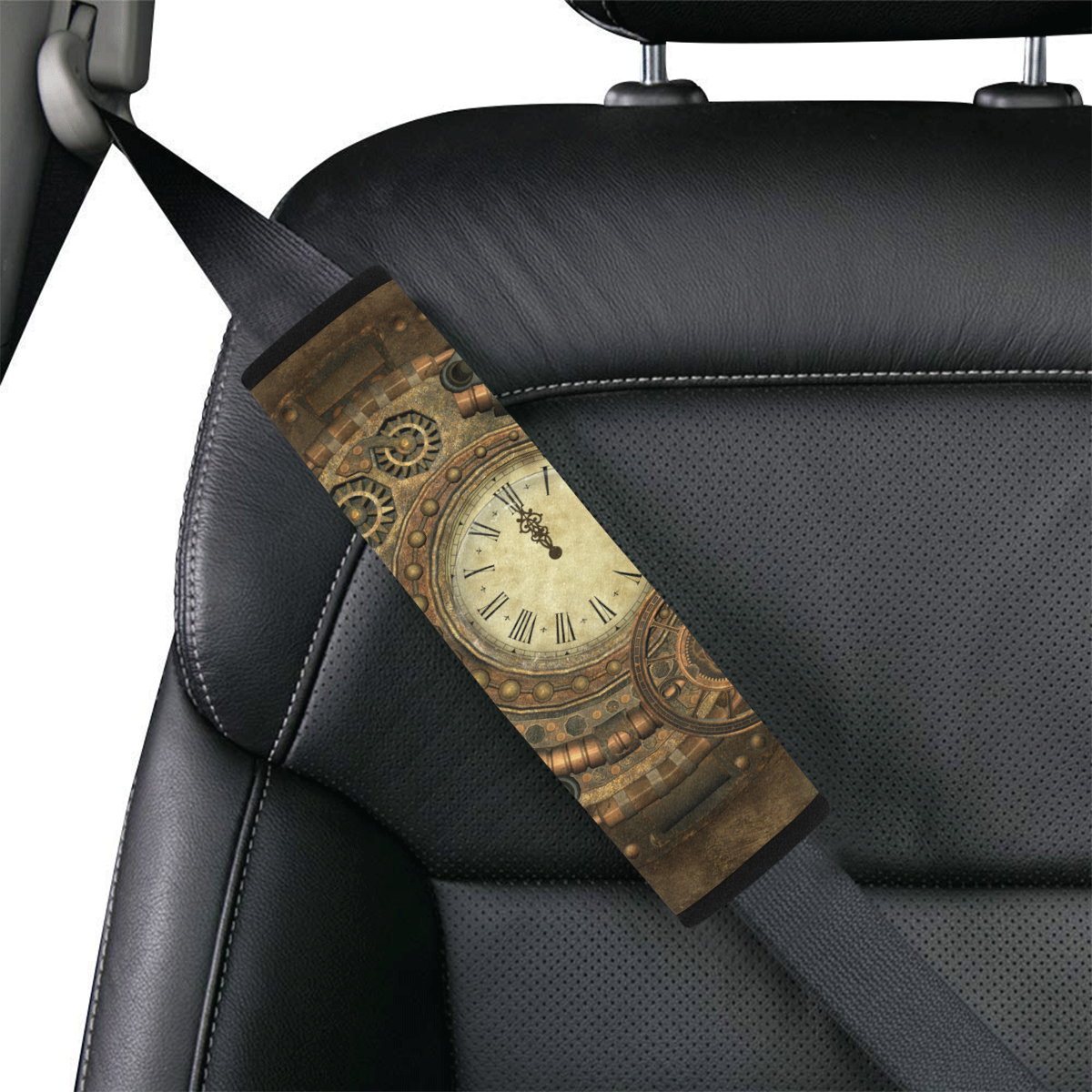Steampunk, awesome clockwork Car Seat Belt Cover 7''x10''