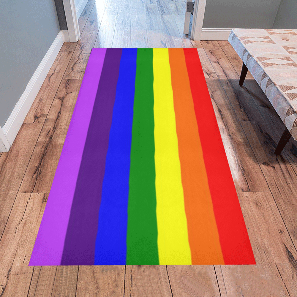 Rainbow Flag (Gay Pride - LGBTQIA+) Area Rug 7'x3'3''