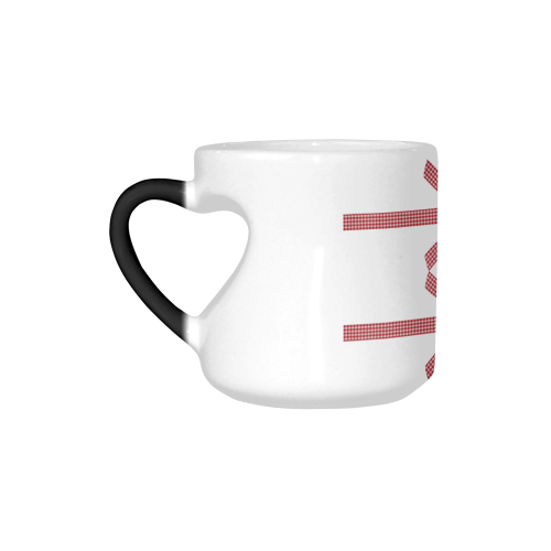 Red Gingham Christmas Bows Heart-shaped Morphing Mug
