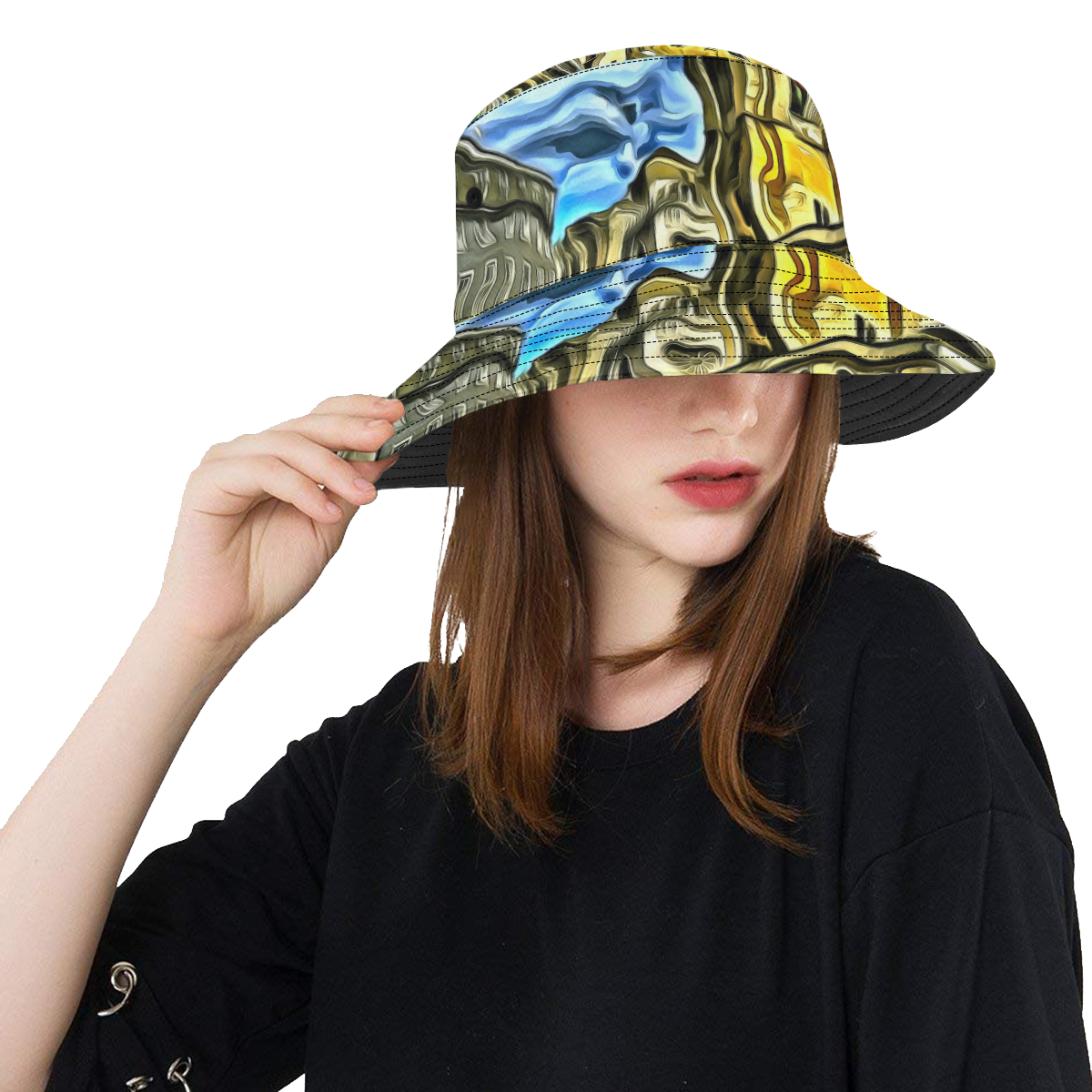 Cathedral and Clouds Lisbon Portugal KPA All Over Print Bucket Hat
