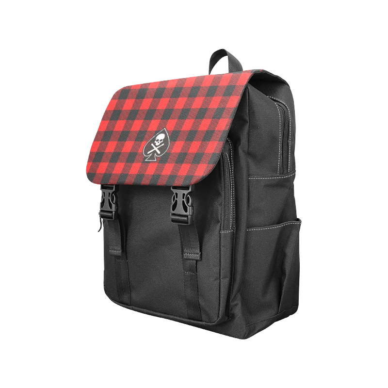 PLAID_RED Casual Shoulders Backpack (Model 1623)