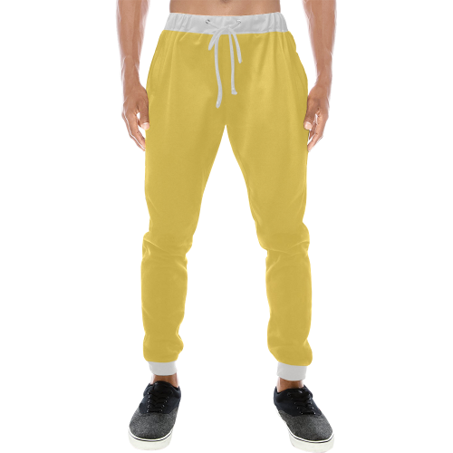 color mustard Men's All Over Print Sweatpants (Model L11)