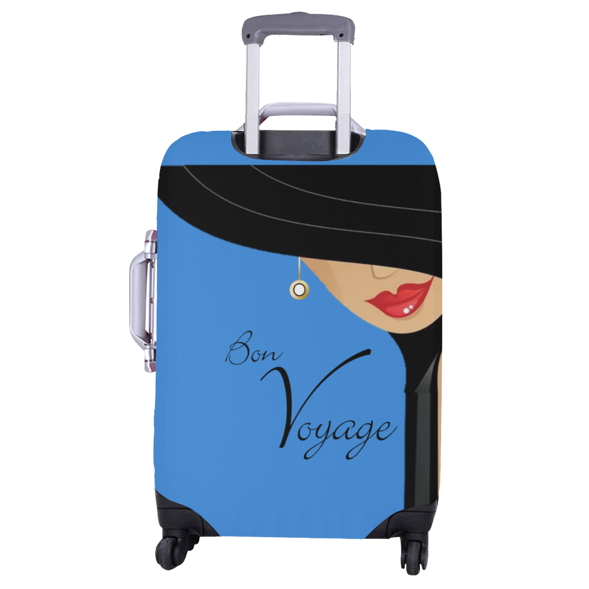 Bon Voyage Woman Luggage Cover Blue Luggage Cover/Large 26"-28"