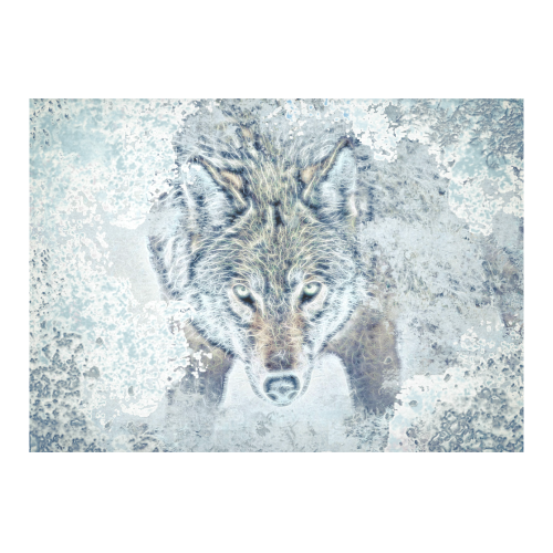 Snow Wolf Cotton Linen Tablecloth 60"x 84"
