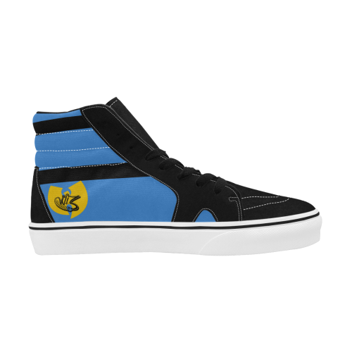 Wu-Tang's DJ W.I.Z Blue Men's Skateboard Shoes Men's High Top Skateboarding Shoes (Model E001-1)
