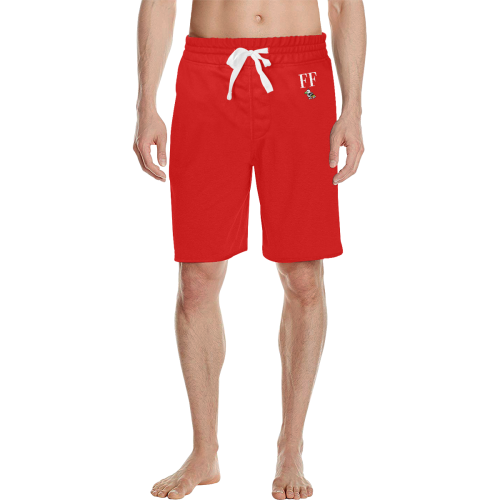 FF Red Shorts Men's All Over Print Casual Shorts (Model L23)