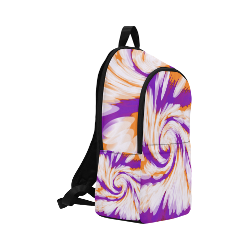 Purple Orange Tie Dye Swirl Abstract Fabric Backpack for Adult (Model 1659)