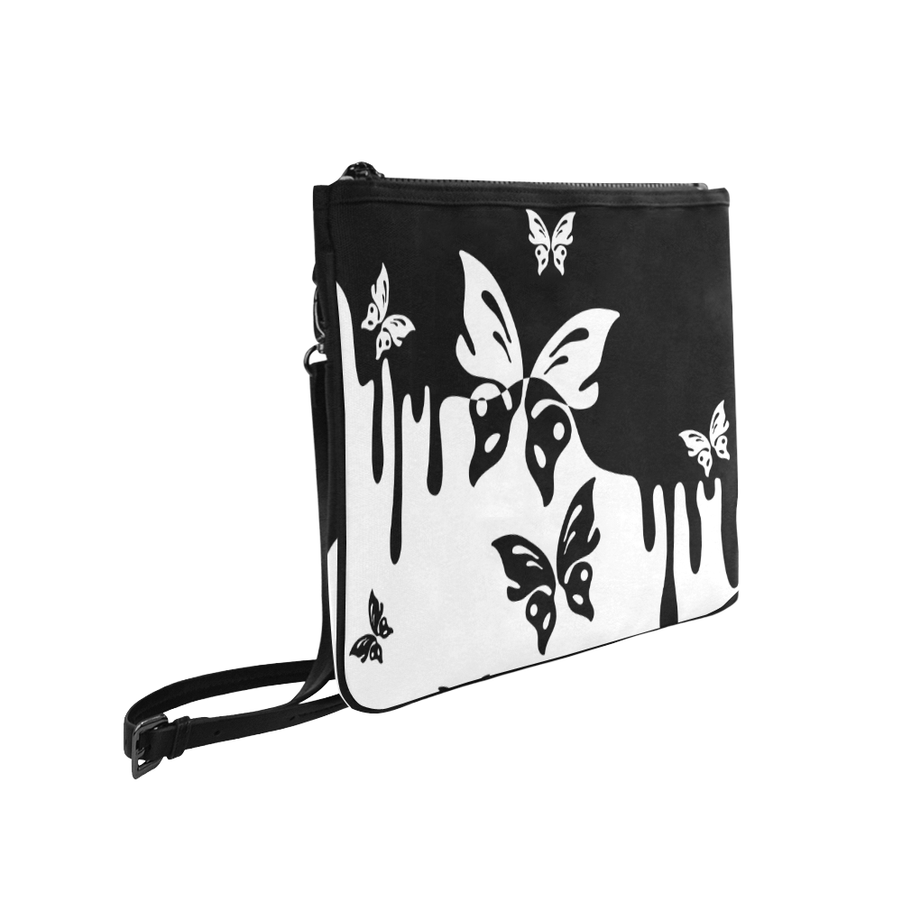 Animals Nature - Splashes Tattoos with Butterflies Slim Clutch Bag (Model 1668)