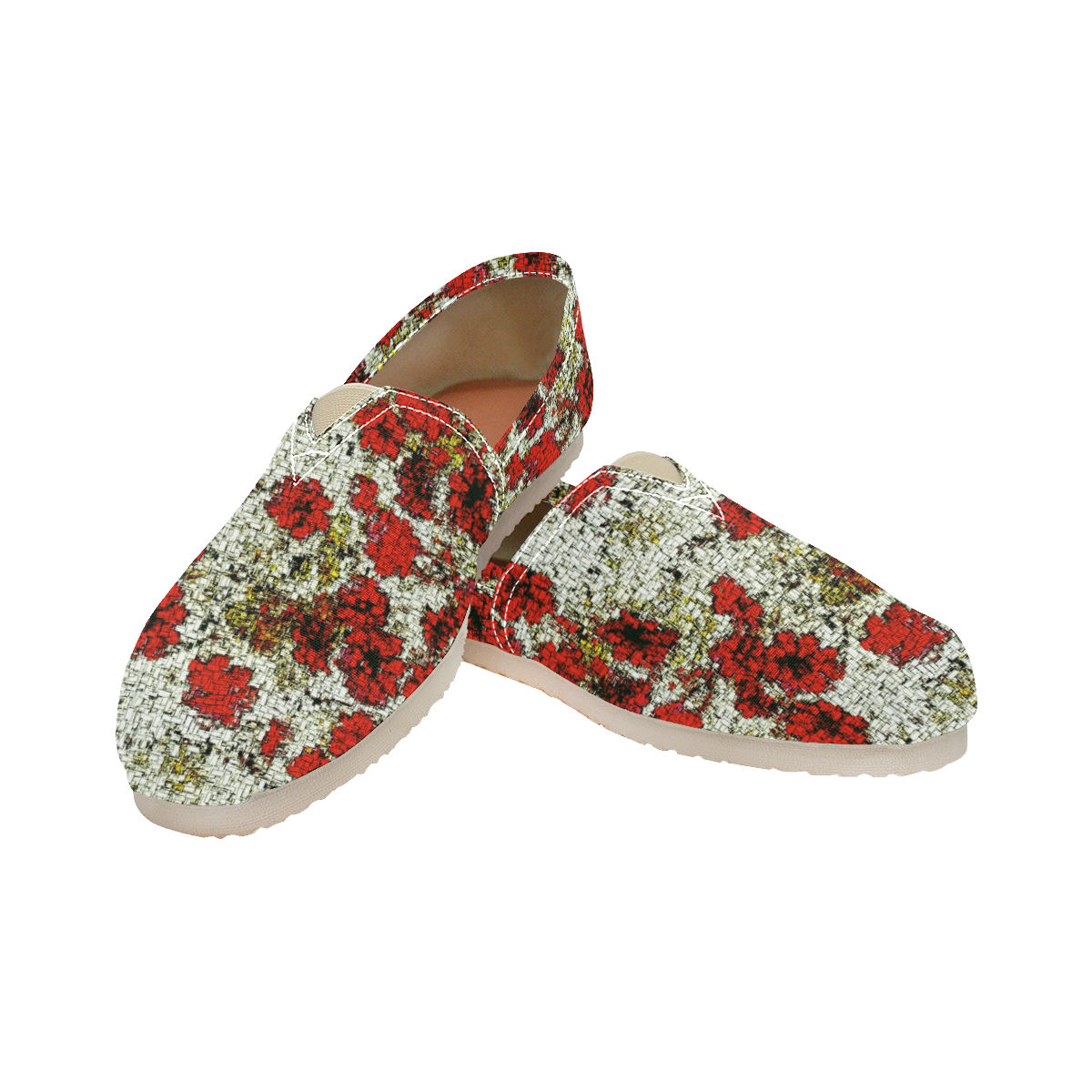 MosaicArt lovely  floral by JamColors Women's Classic Canvas Slip-On (Model 1206)