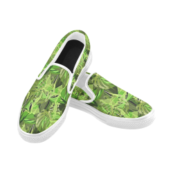 Tropical Jungle Leaves Camouflage Men's Unusual Slip-on Canvas Shoes (Model 019)