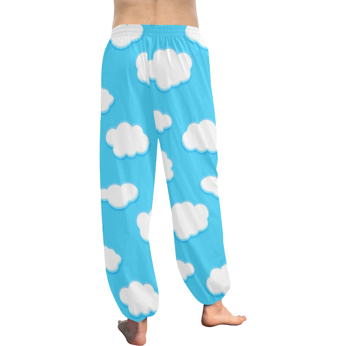 sky of blue and fluffy white clouds Women's All Over Print Harem Pants (Model L18)