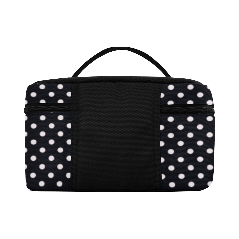 Black polka dots Cosmetic Bag/Large (Model 1658)