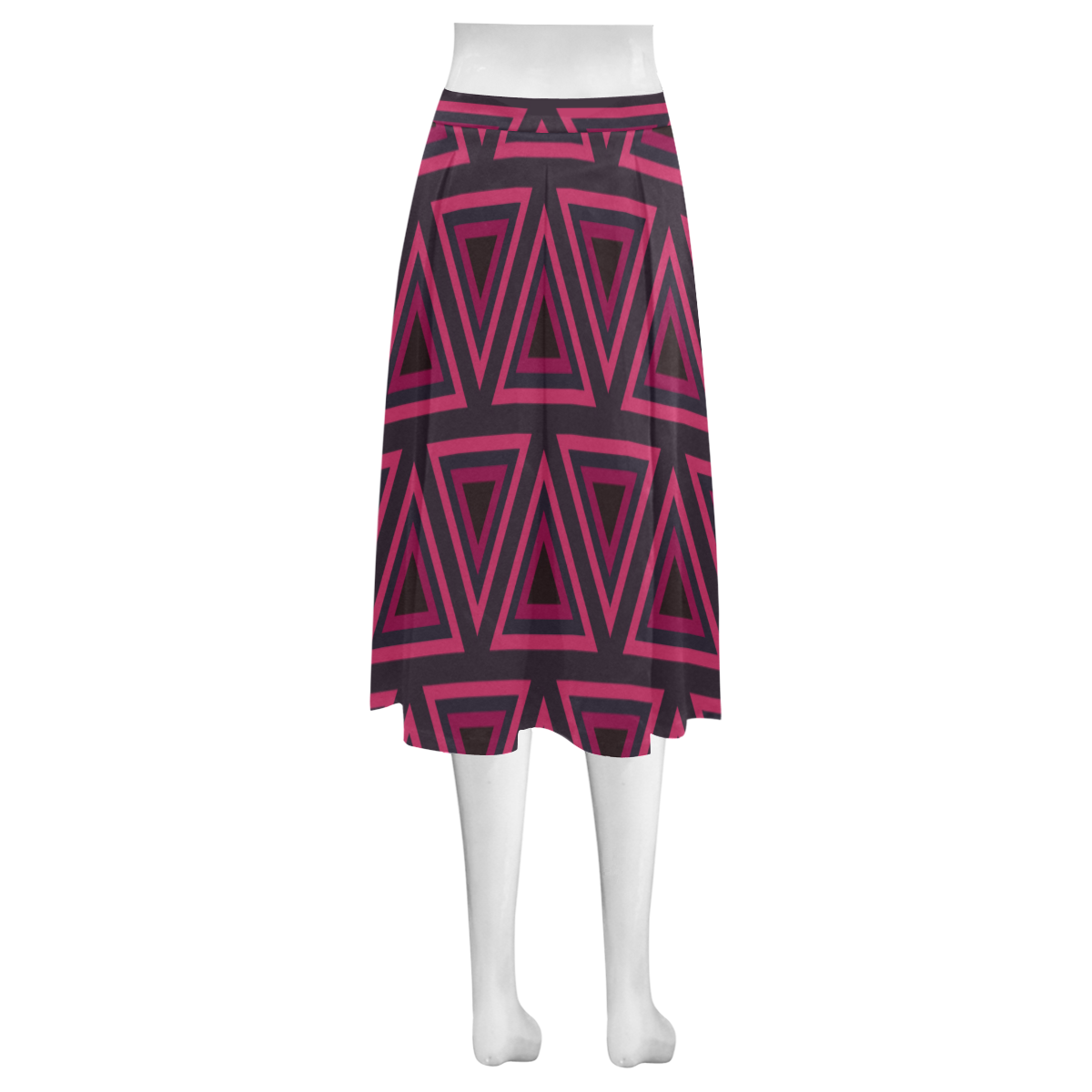 Tribal Ethnic Triangles Mnemosyne Women's Crepe Skirt (Model D16)