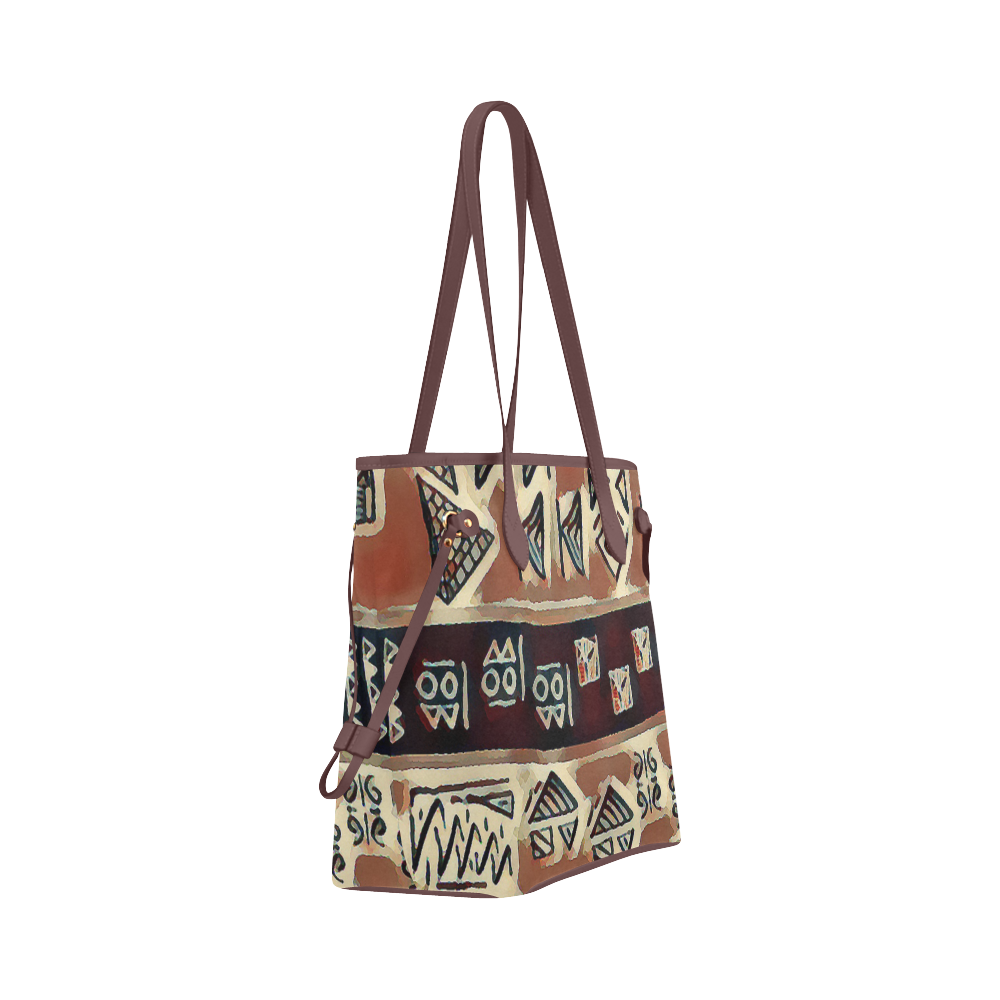 WooBoo Stripes Brown Clover Canvas Tote Bag (Model 1661)