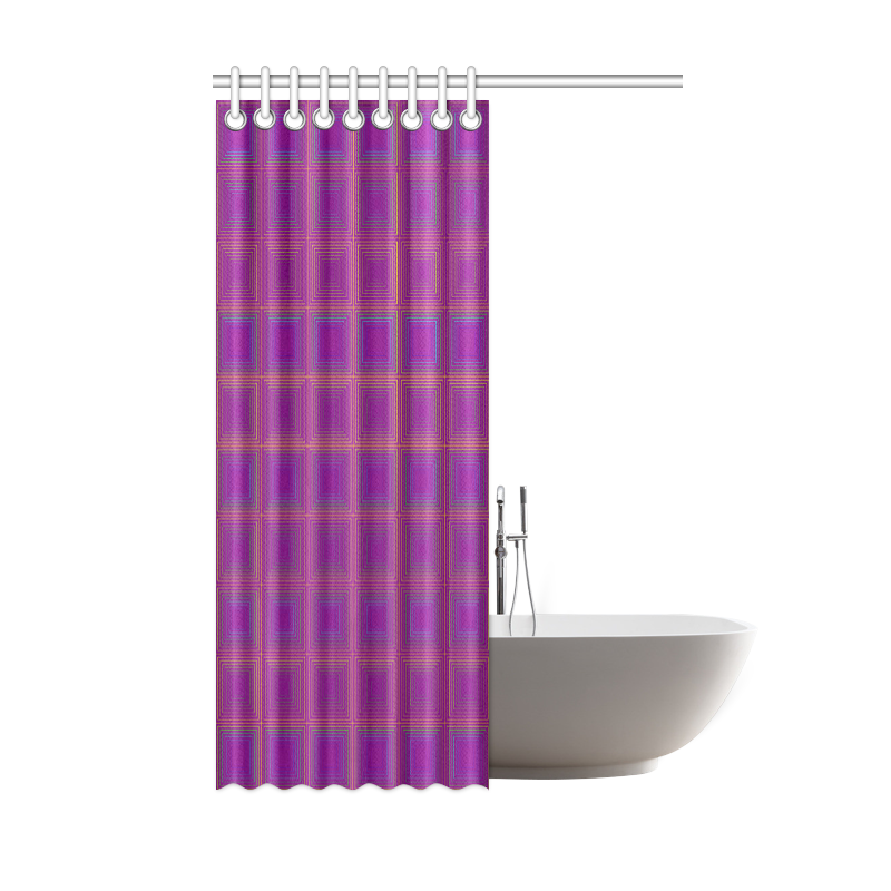 Purple gold multicolored multiple squares Shower Curtain 48"x72"