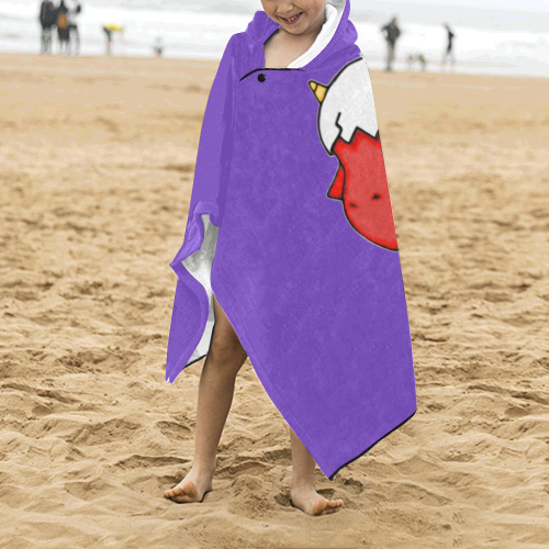 Baby Red Dragon Purple Kids' Hooded Bath Towels