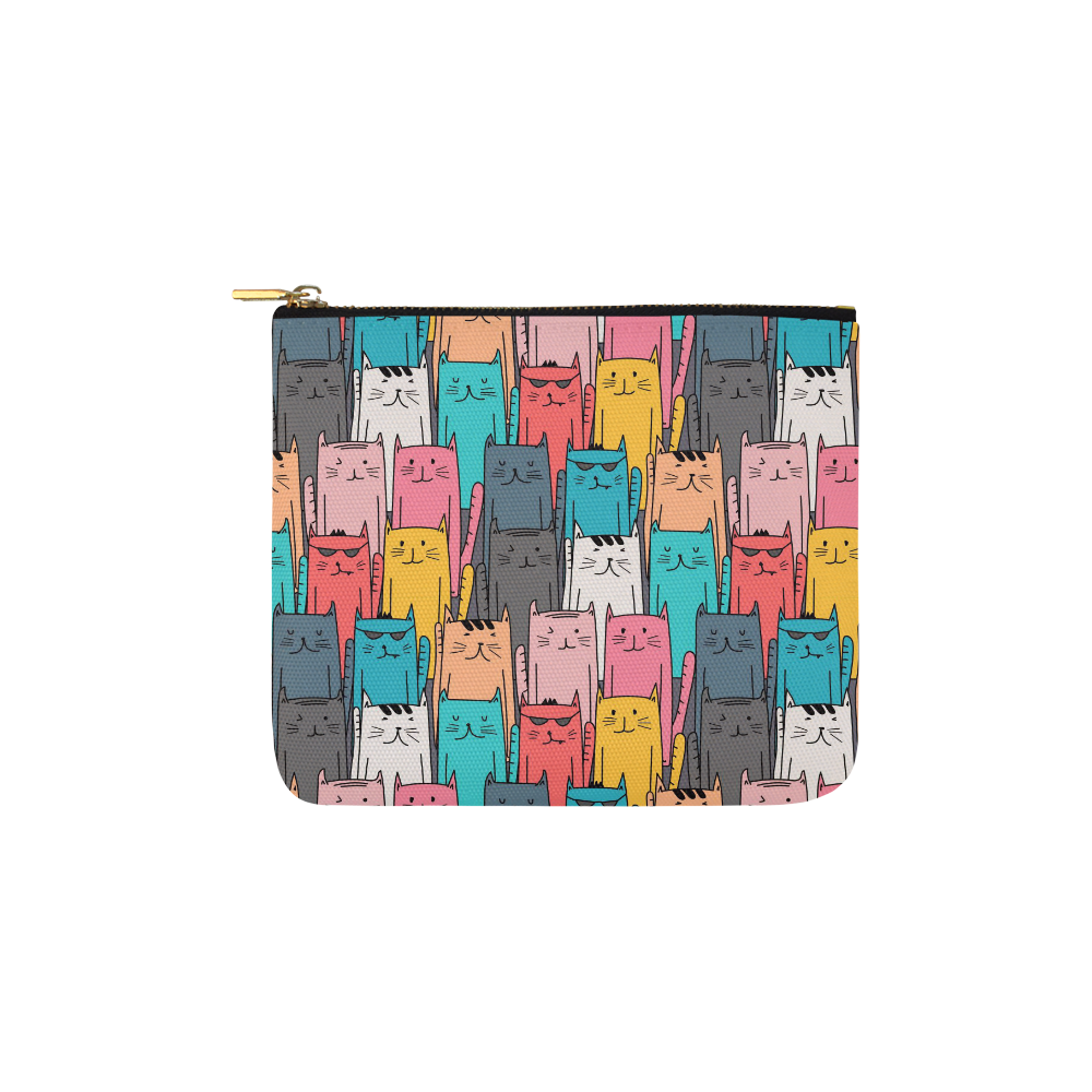 Cartoon Cat Pattern Carry-All Pouch 6''x5''