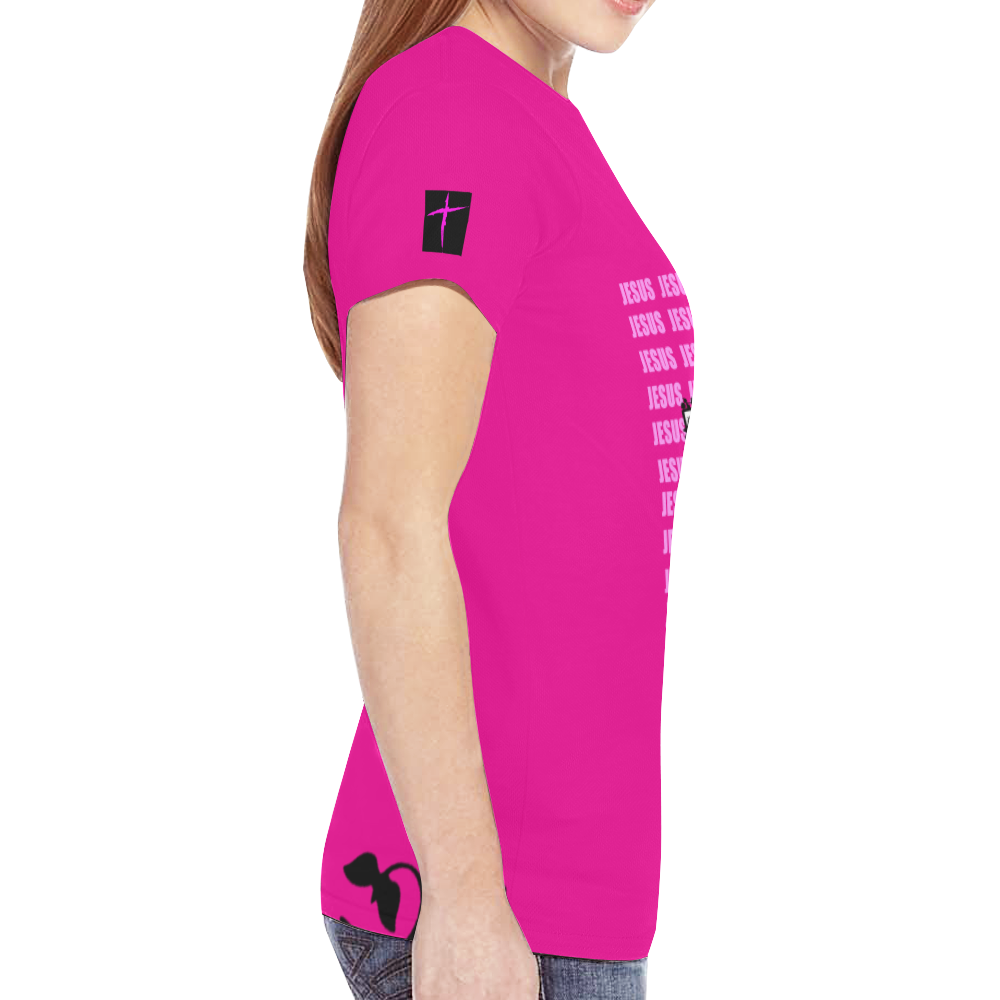 Neon Pink New All Over Print T-shirt for Women (Model T45)
