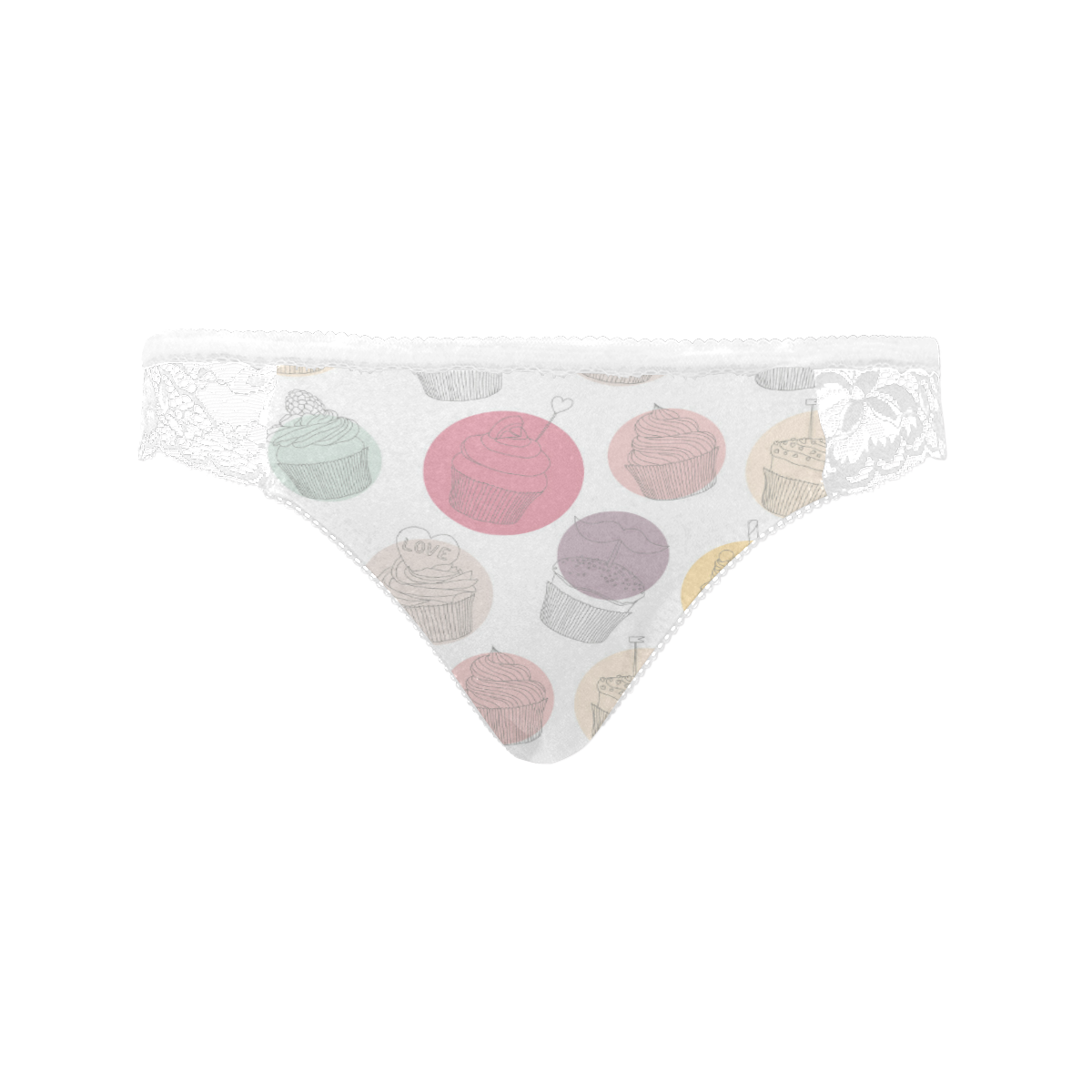 Colorful Cupcakes Women's Lace Panty (Model L41)