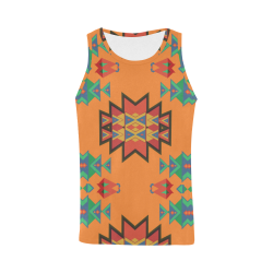 Misc shapes on an orange background All Over Print Tank Top for Men (Model T43)