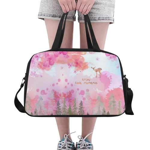 Little Deer in the Magic Pink Forest Fitness Handbag (Model 1671)
