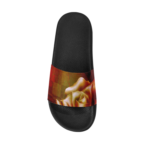 Wonderful red roses Women's Slide Sandals (Model 057)